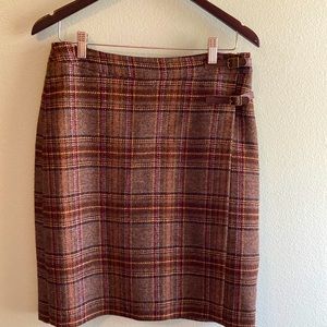 Boden Wool Plaid Kilt Skirt